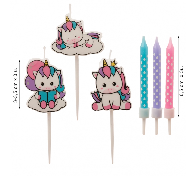 2D sviečky - Unicorn 15ks
